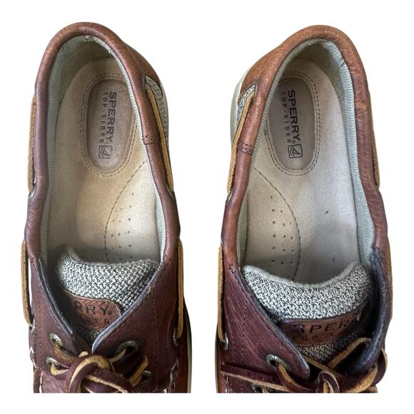 SPERRY Top Sider Classic Brown Leather Boat Fishercore Lace Up Shoe Women Sz 8.5 - Picture 3 of 7